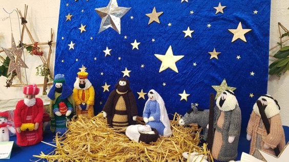 Knitted nativity